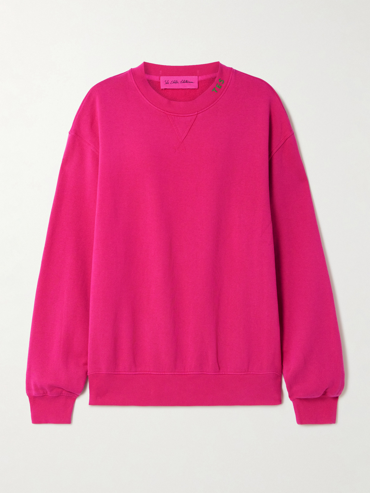 The Elder Statesman Embroidered Cotton-blend Jersey Sweatshirt