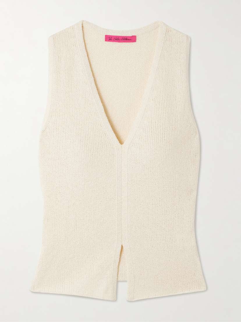 The Elder Statesman Nora Lite Ribbed Cotton Tank