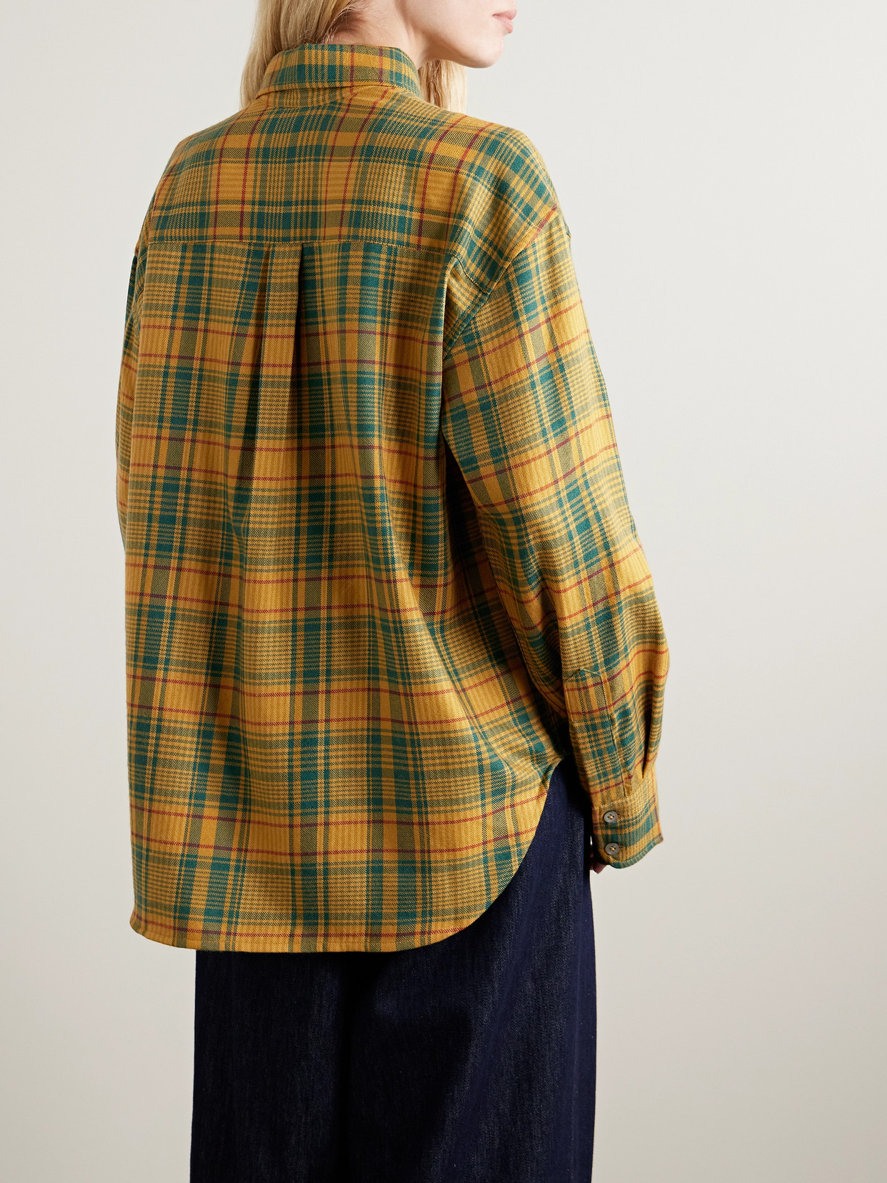 The Elder Statesman Checked Cashmere And Wool-blend Shirt