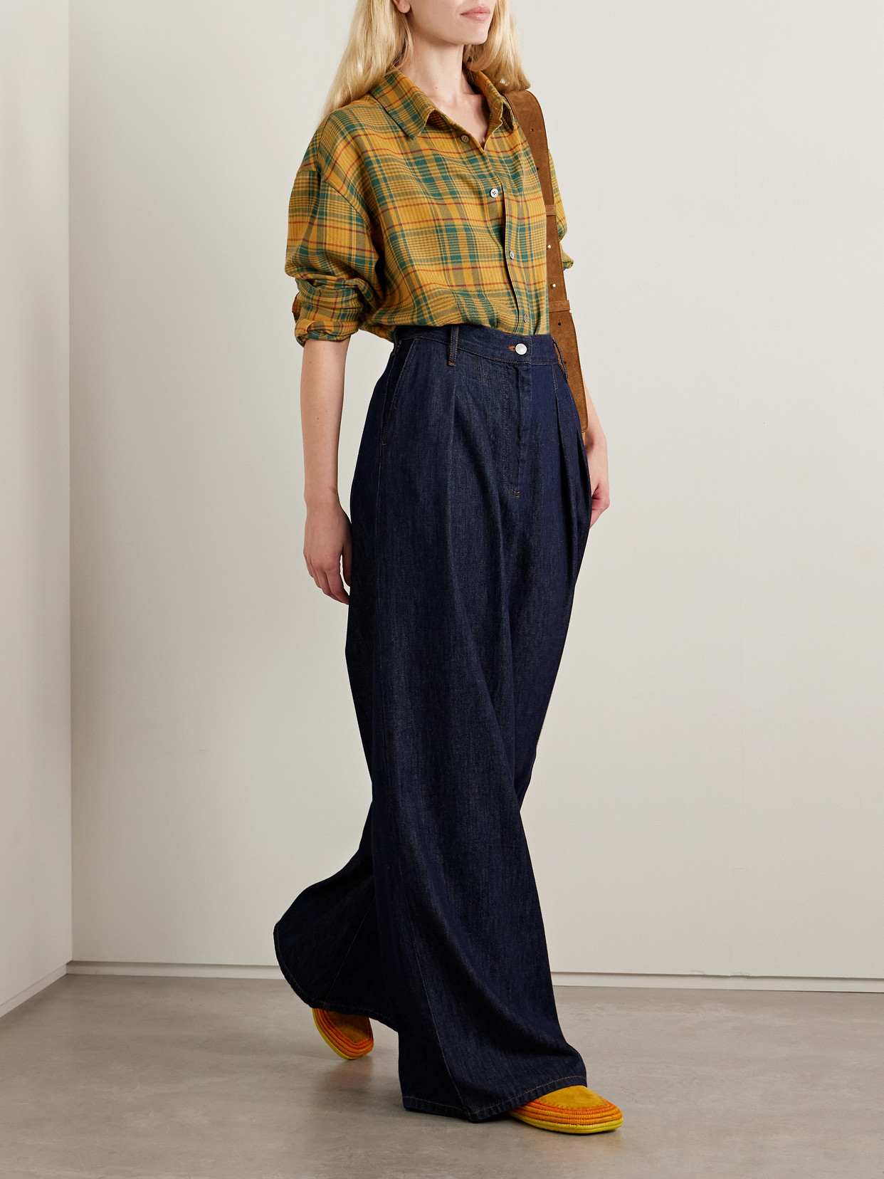 The Elder Statesman Checked Cashmere And Wool-blend Shirt