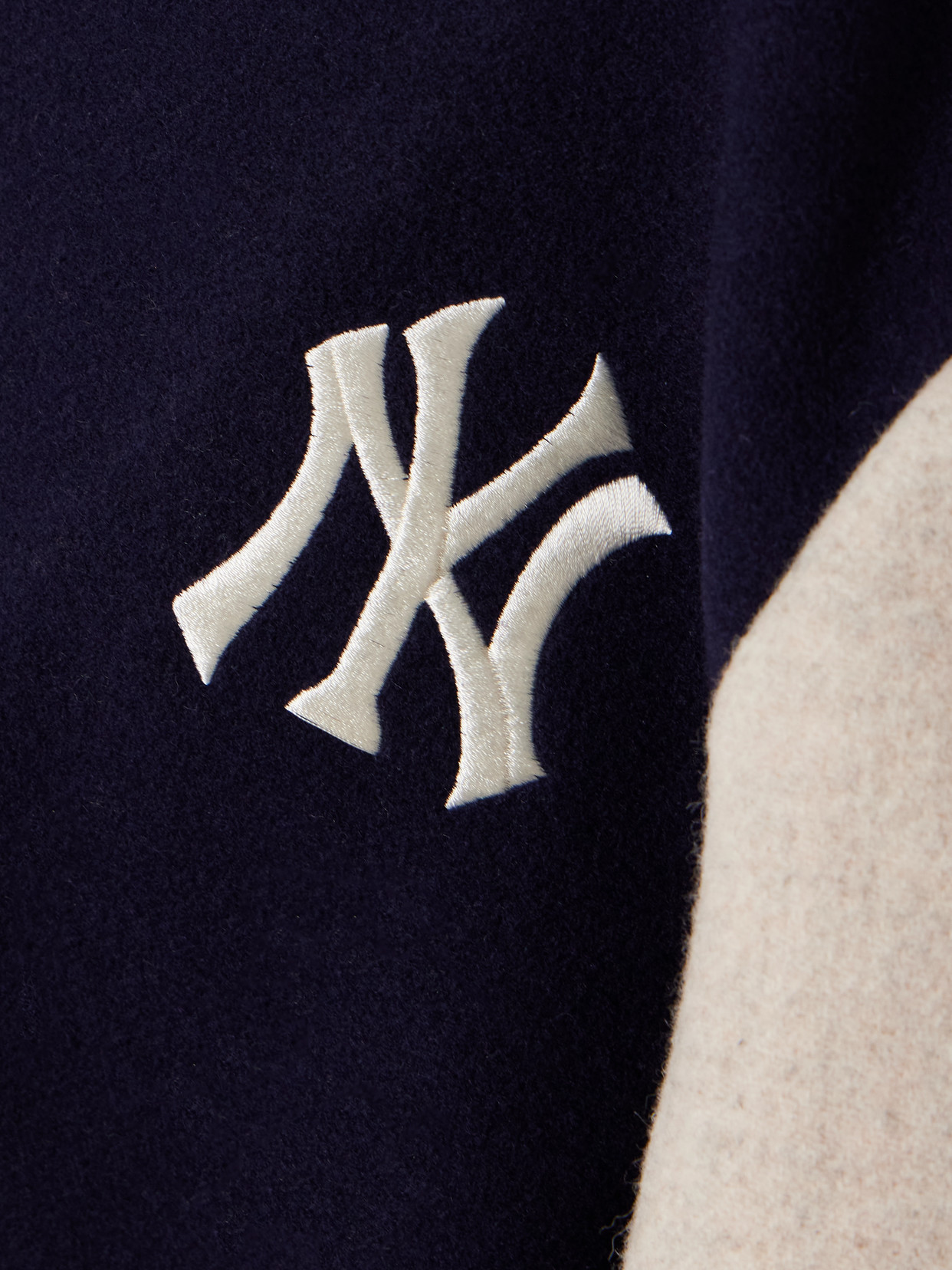+ '47 And New York Yankees Leather-Trimmed Embroidered Wool-Felt Bomber Jacket