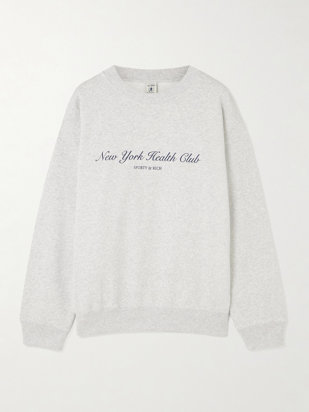 Health Is Wealth Printed Cotton-Jersey Sweatshirt