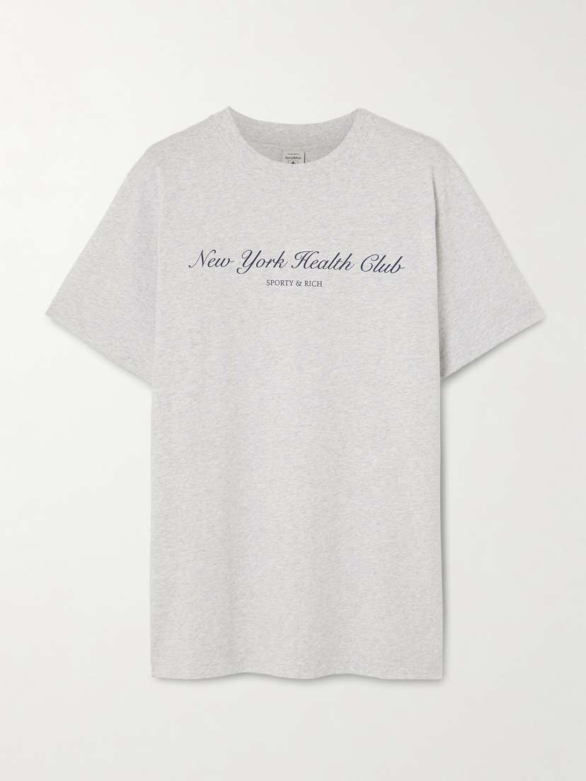 Sporty & Rich Ny Health Club Printed Cotton-jersey T-shirt