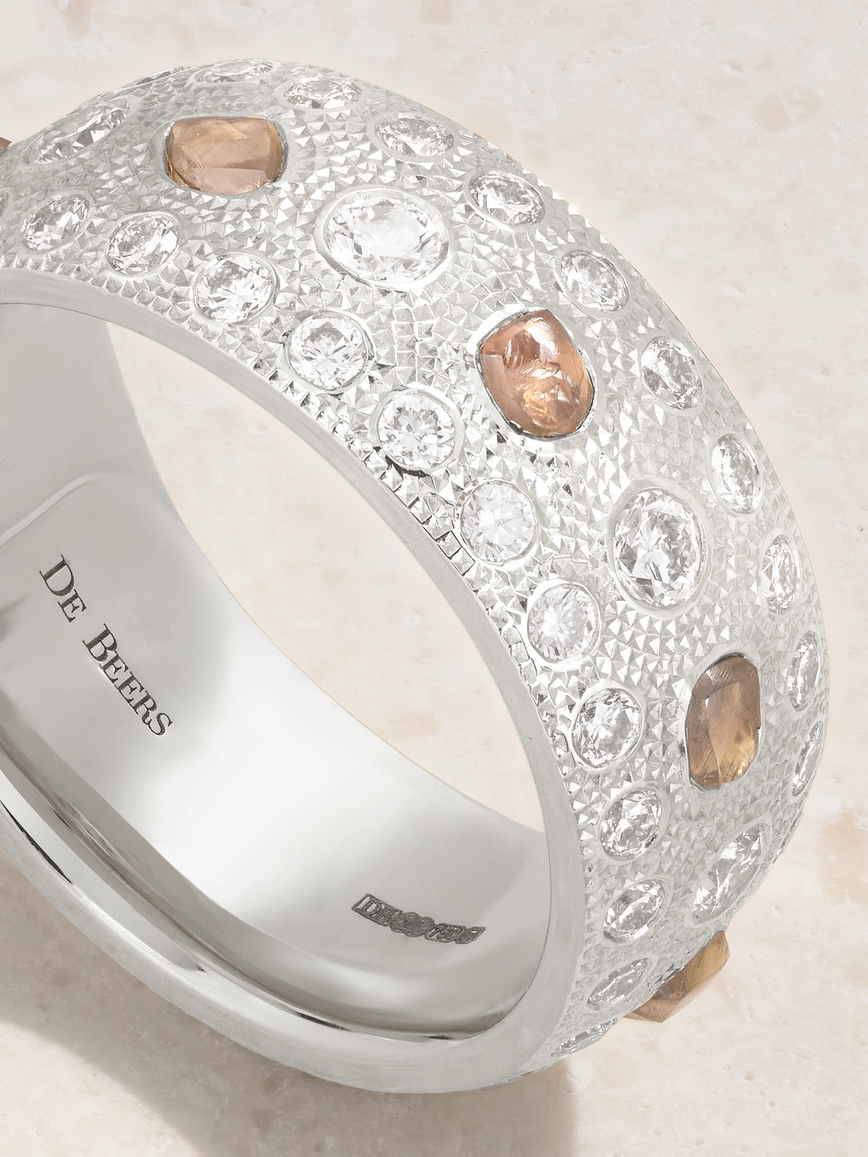 De Beers Talisman Large 18-karat White Gold Diamond Ring In Metallic