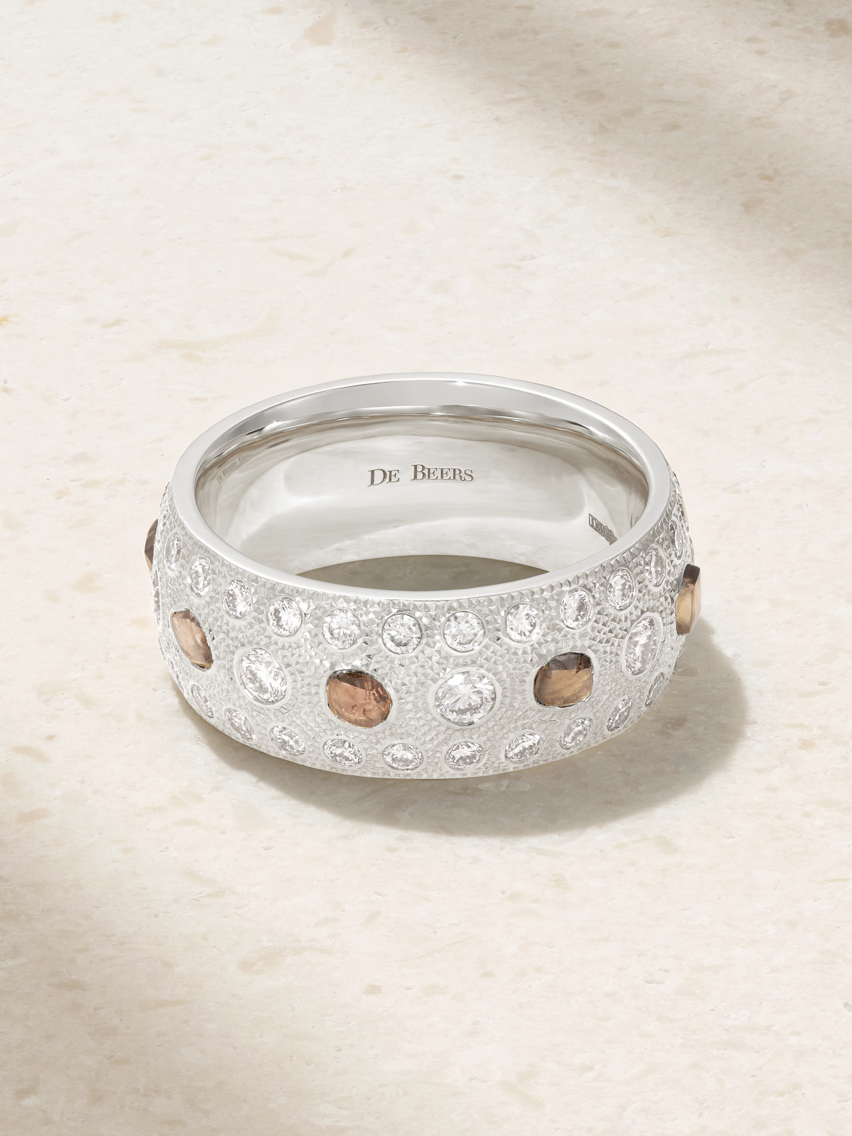 De Beers Talisman Large 18-karat White Gold Diamond Ring In Metallic