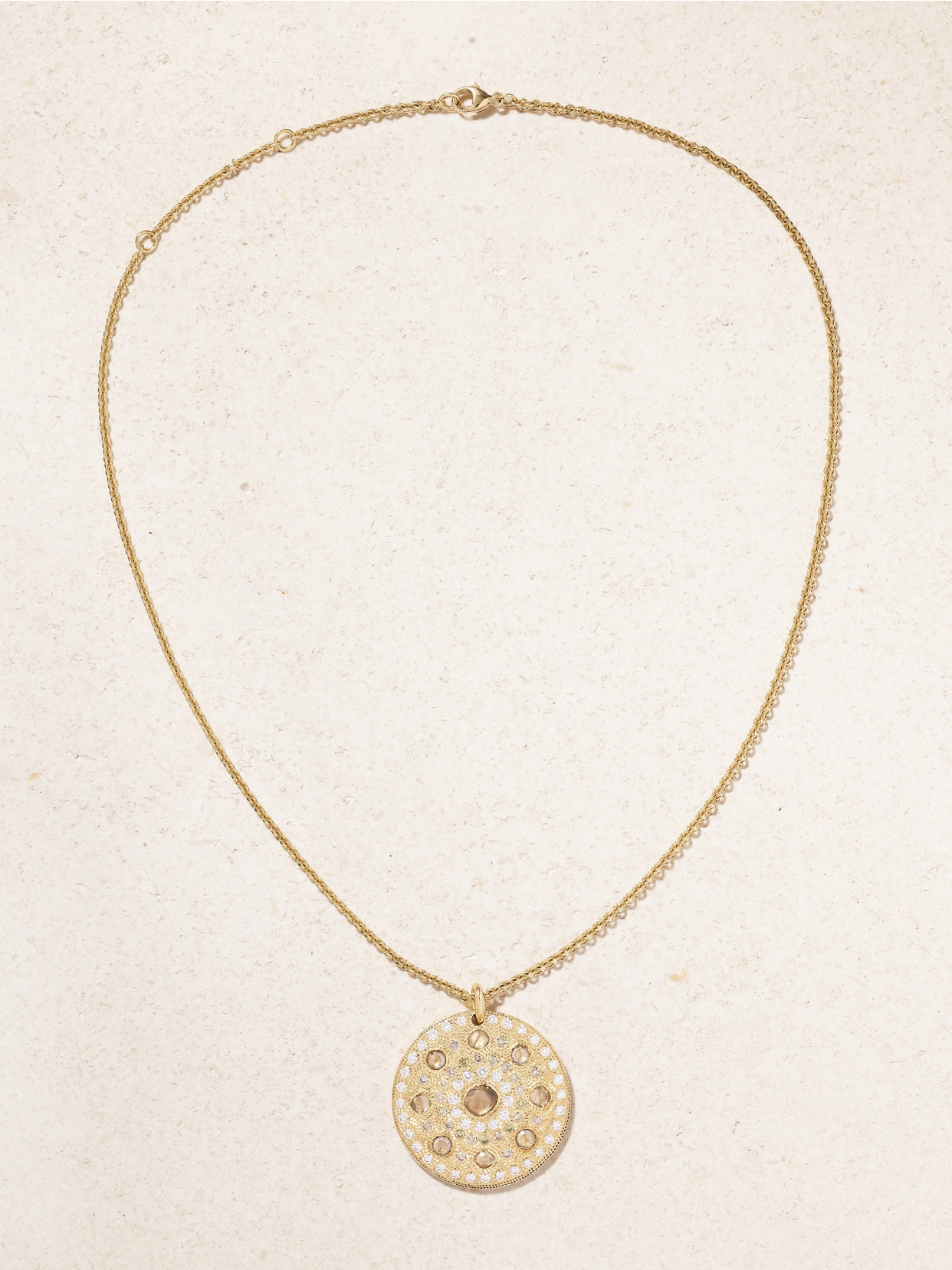 De Beers Talisman Medal Large 18-karat Gold Diamond Necklace In Gold