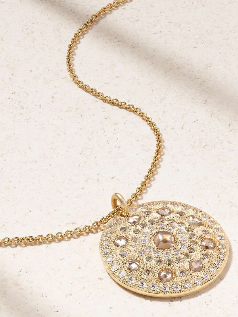De Beers Talisman Medal Large 18-karat Gold Diamond Necklace