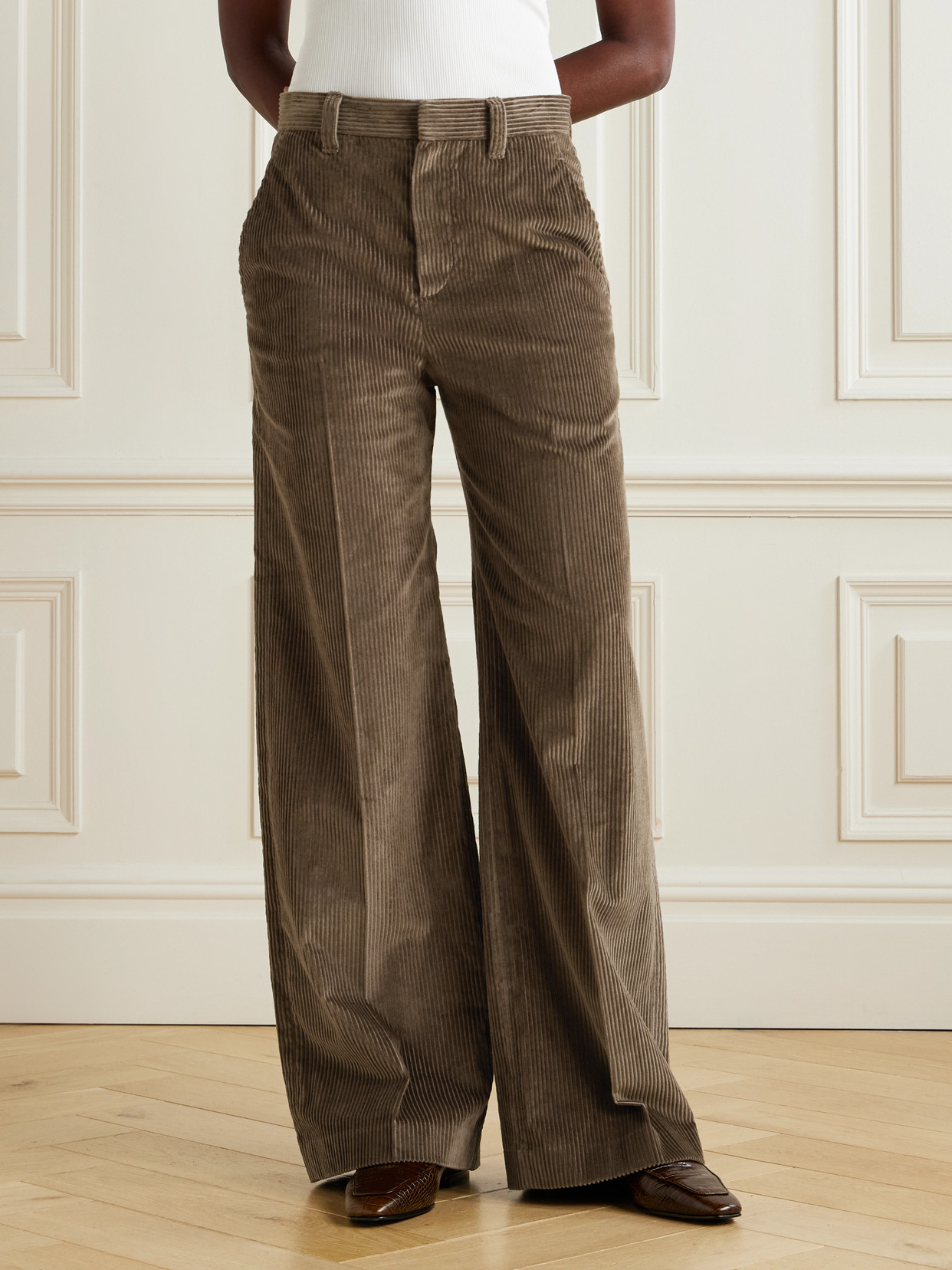 Brunello Cucinelli Cotton-corduroy Wide-leg Pants