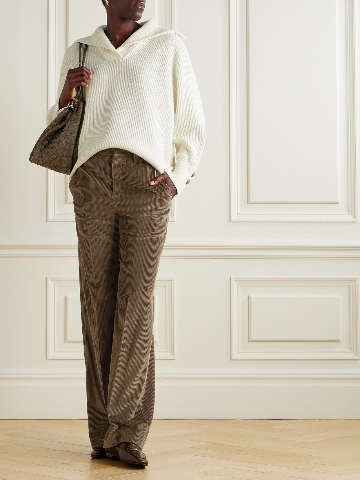 Brunello Cucinelli Cotton-corduroy Wide-leg Pants