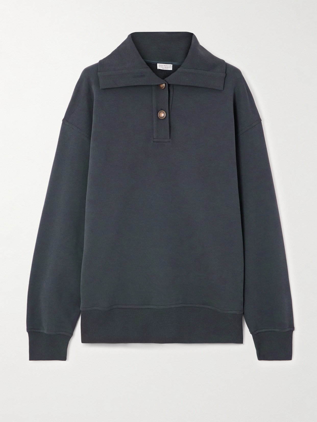 Brunello Cucinelli Cotton-jersey Sweatshirt In Blue