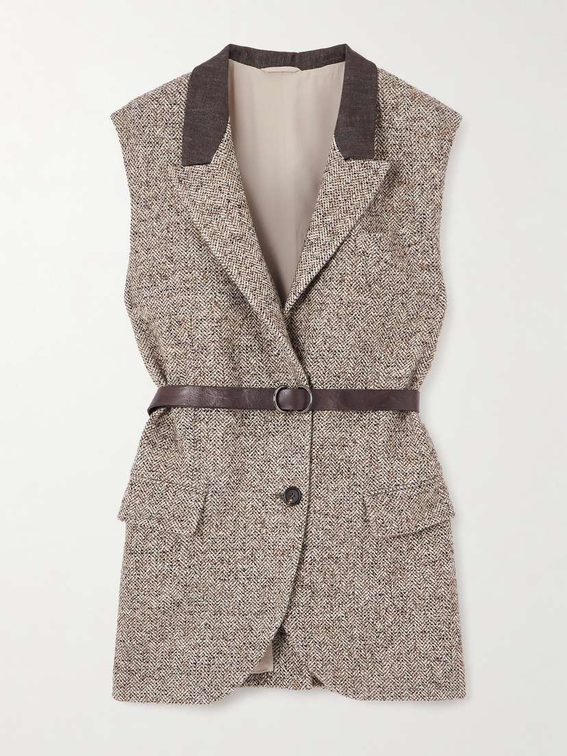 Brunello Cucinelli Belted Cashmere-blend Gilet