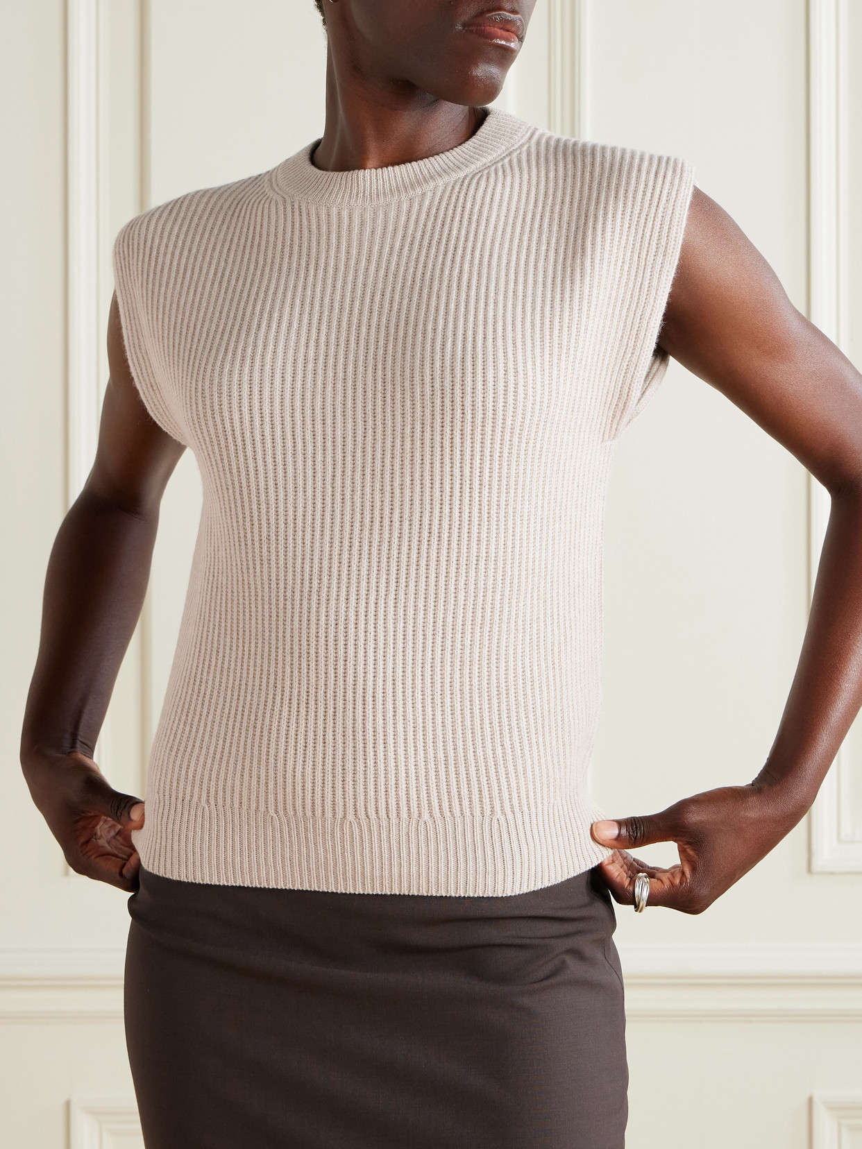 Brunello Cucinelli Ribbed Wool, Cashmere And Silk-blend Sweater