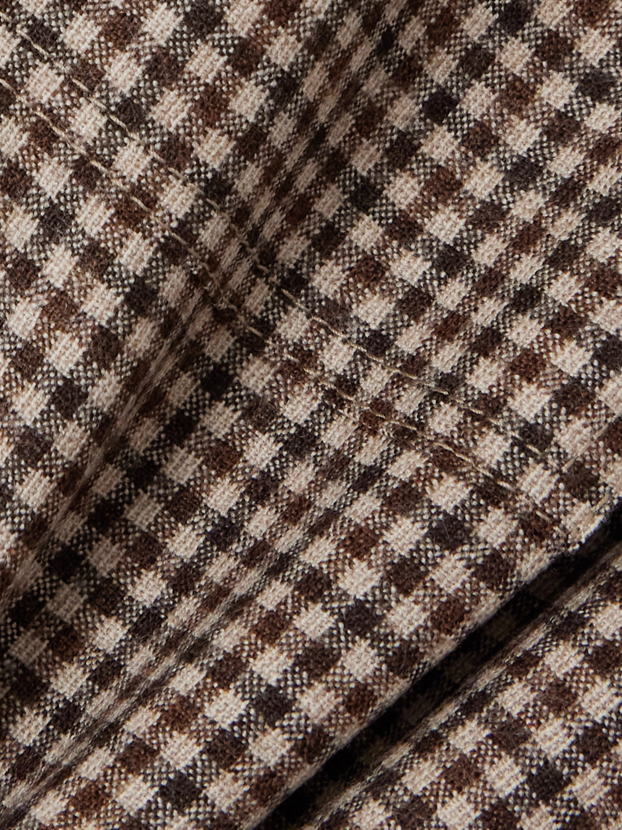 Belted Bead-Embellished Checked Shirt