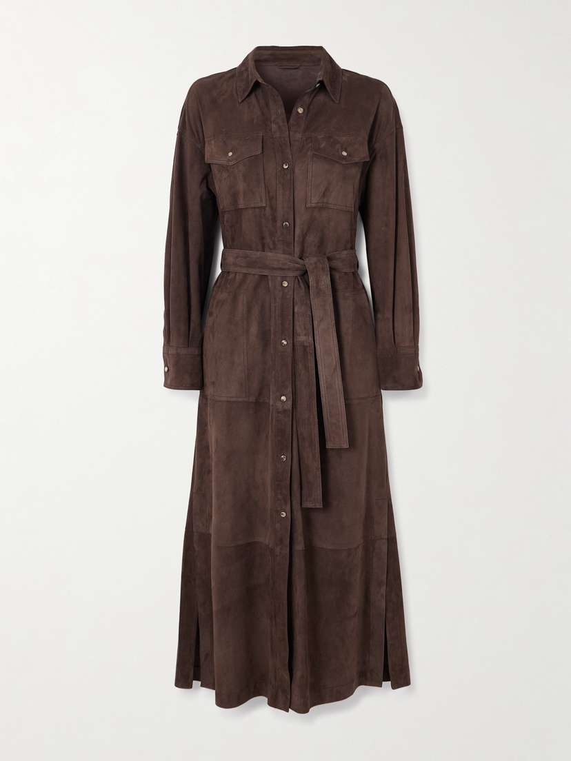 Brunello Cucinelli Belted Suede Coat