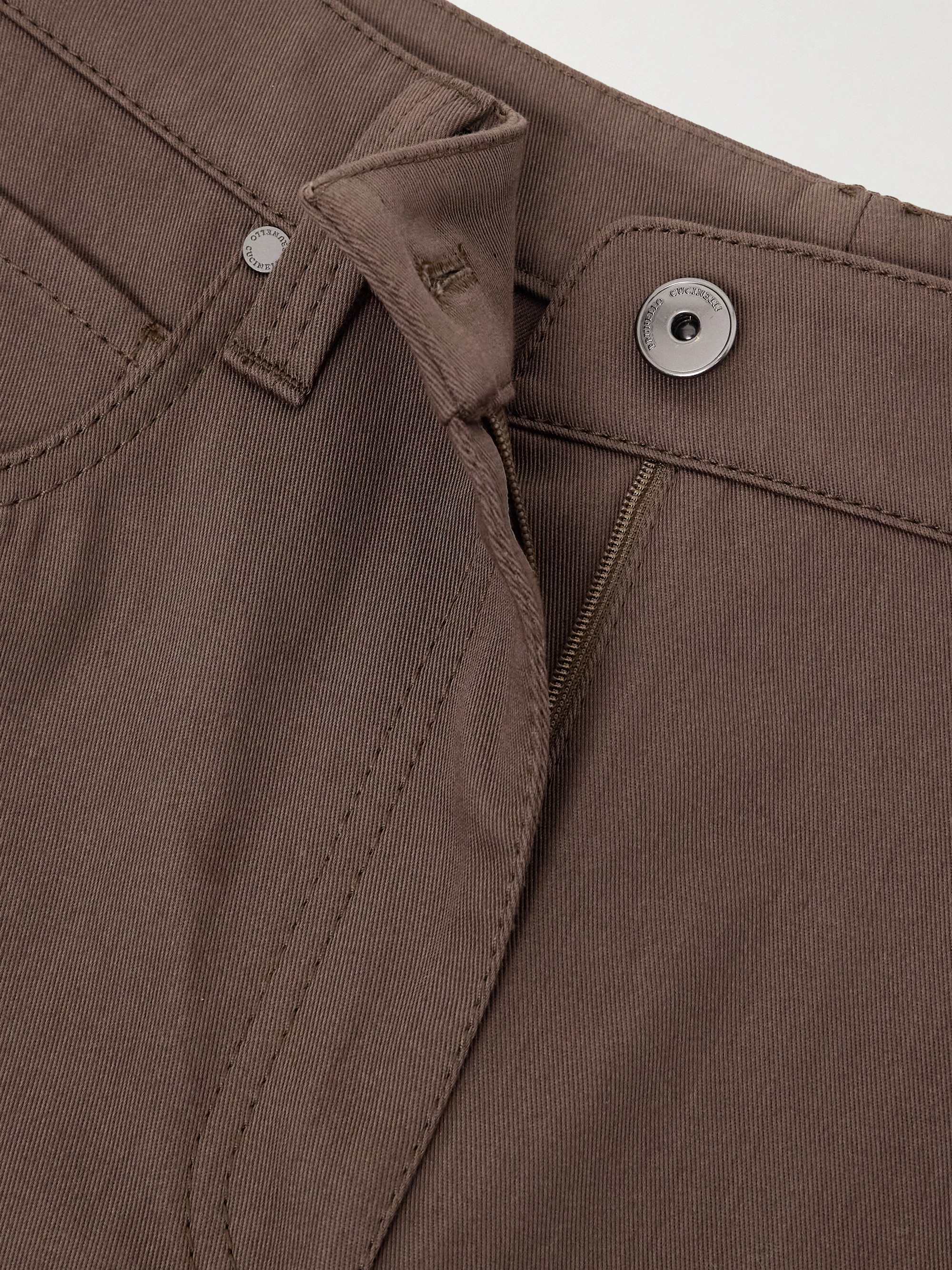 Brunello Cucinelli Cropped bead-embellished straight-leg jeans