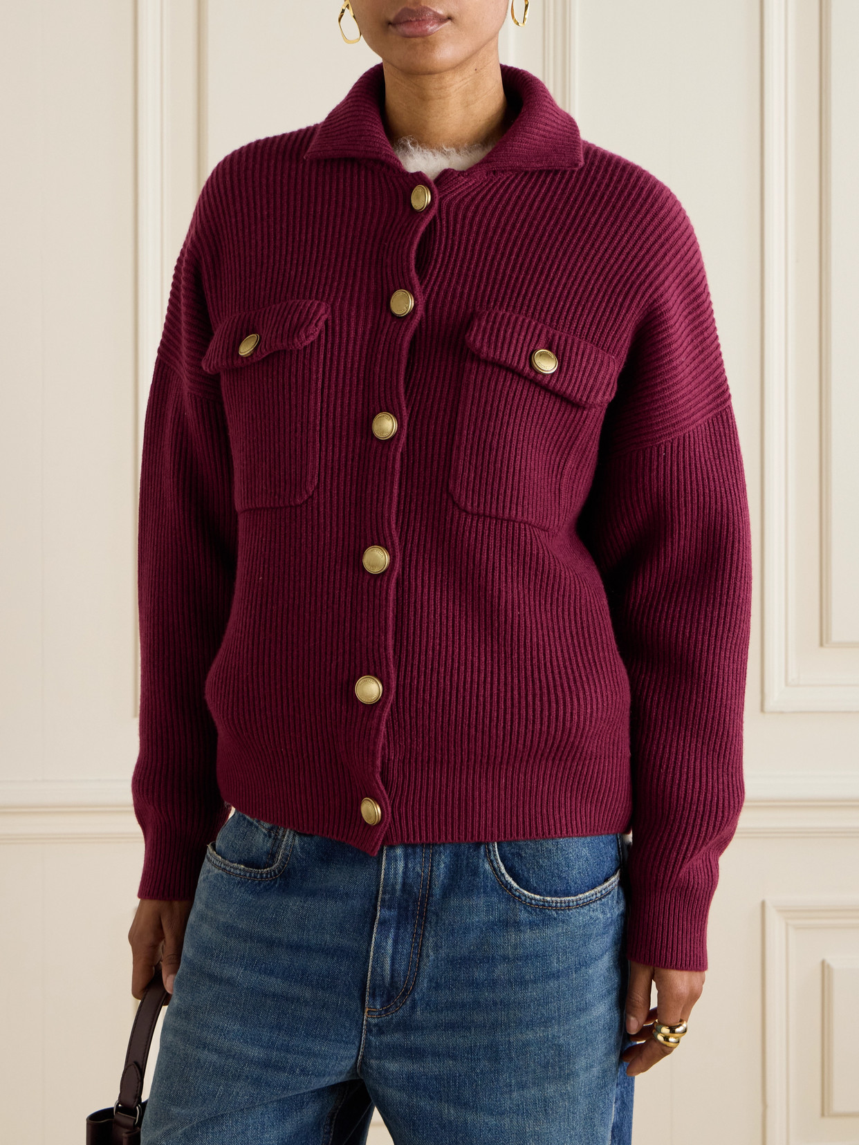 Brunello Cucinelli Ribbed Wool, Cashmere And Silk-blend Cardigan