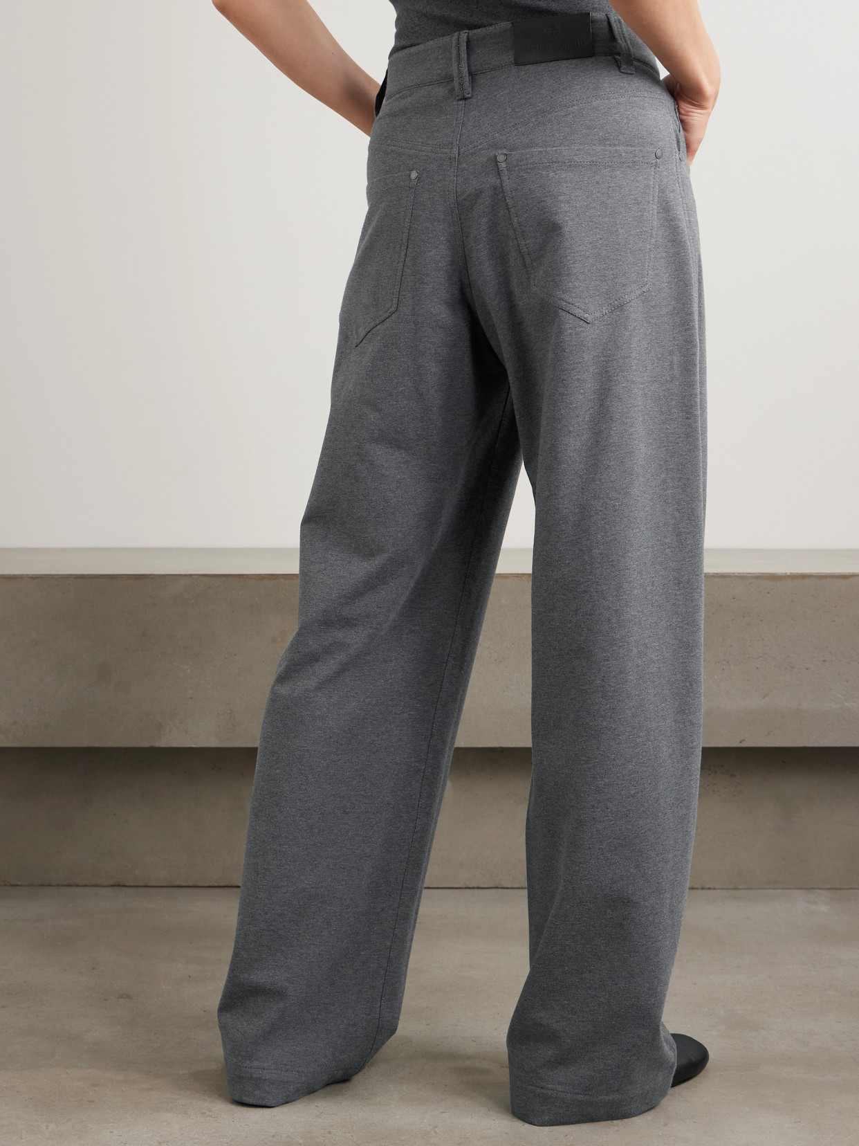 Brunello Cucinelli Cotton-blend Jersey Wide-leg Pants