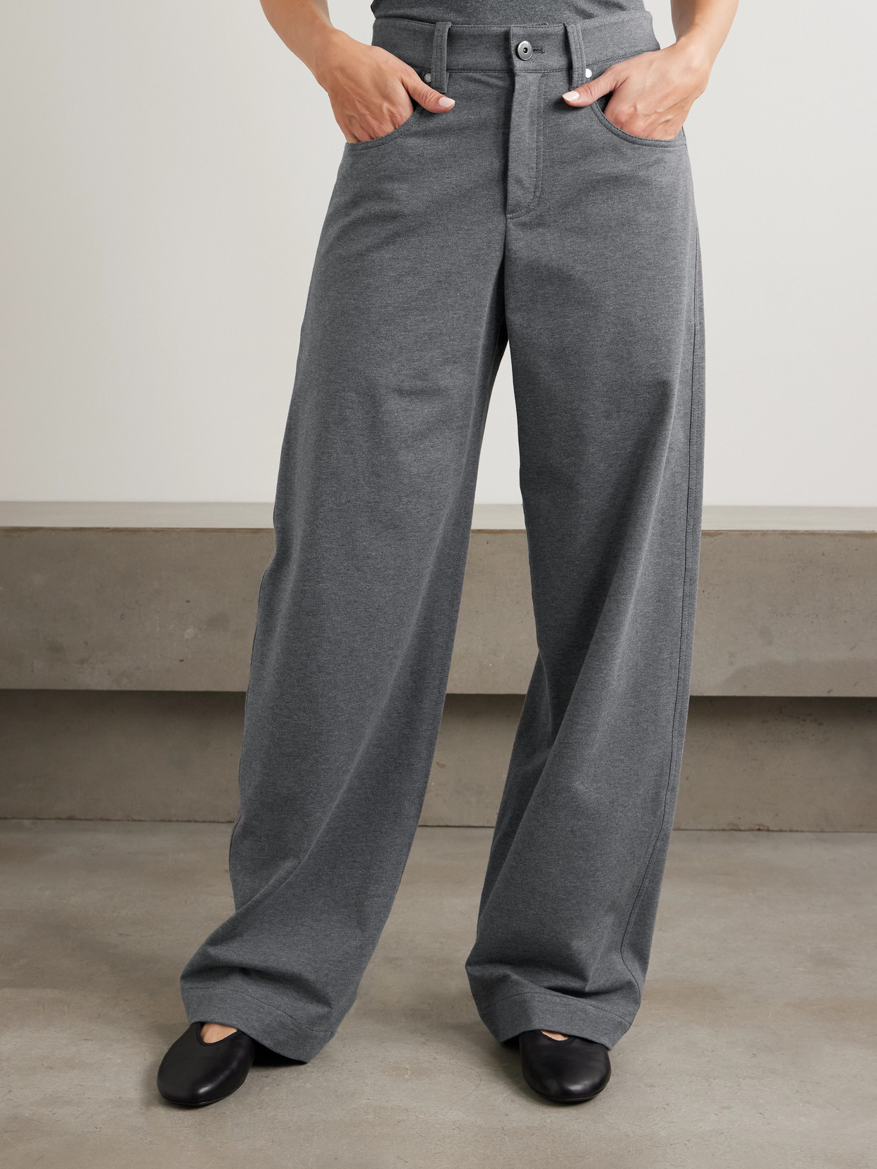 Brunello Cucinelli Cotton-blend Jersey Wide-leg Pants