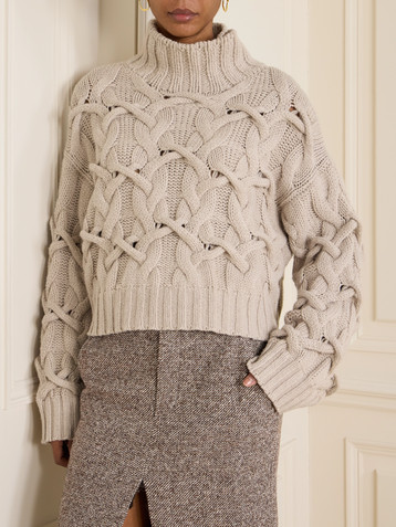 Brunello Cucinelli Cable-knit cashmere turtleneck sweater