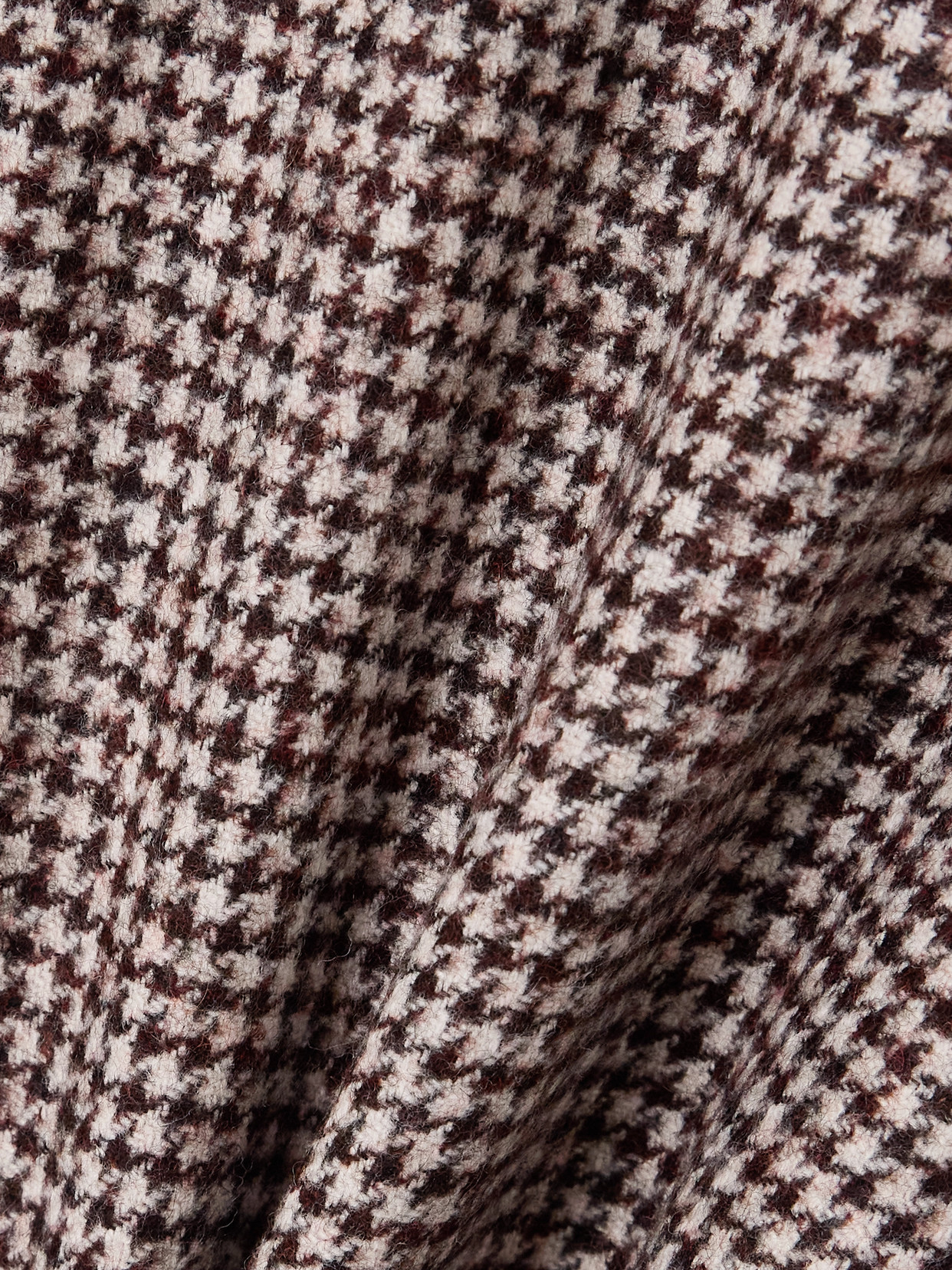 Brunello Cucinelli Belted Bead-embellished Houndstooth Wool-blend Jacket In Gray