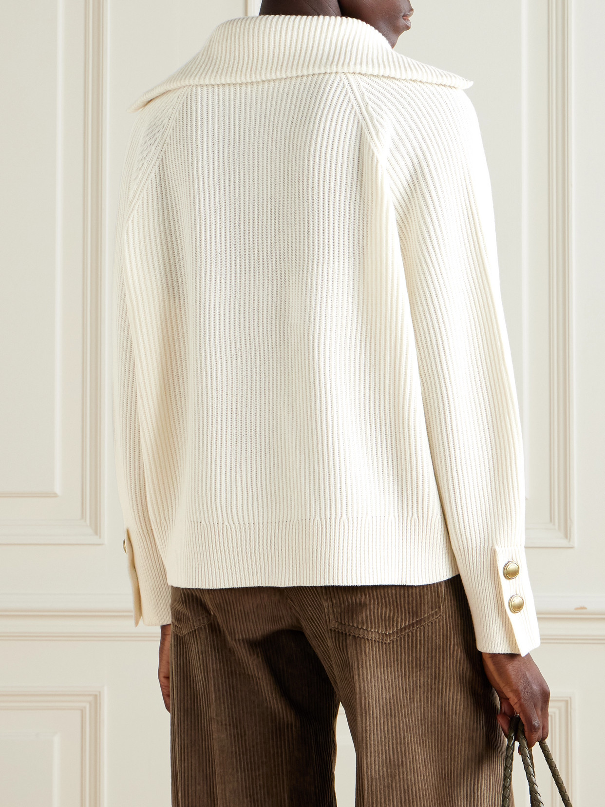 Brunello Cucinelli Ribbed Wool, Cashmere And Silk-blend Sweater