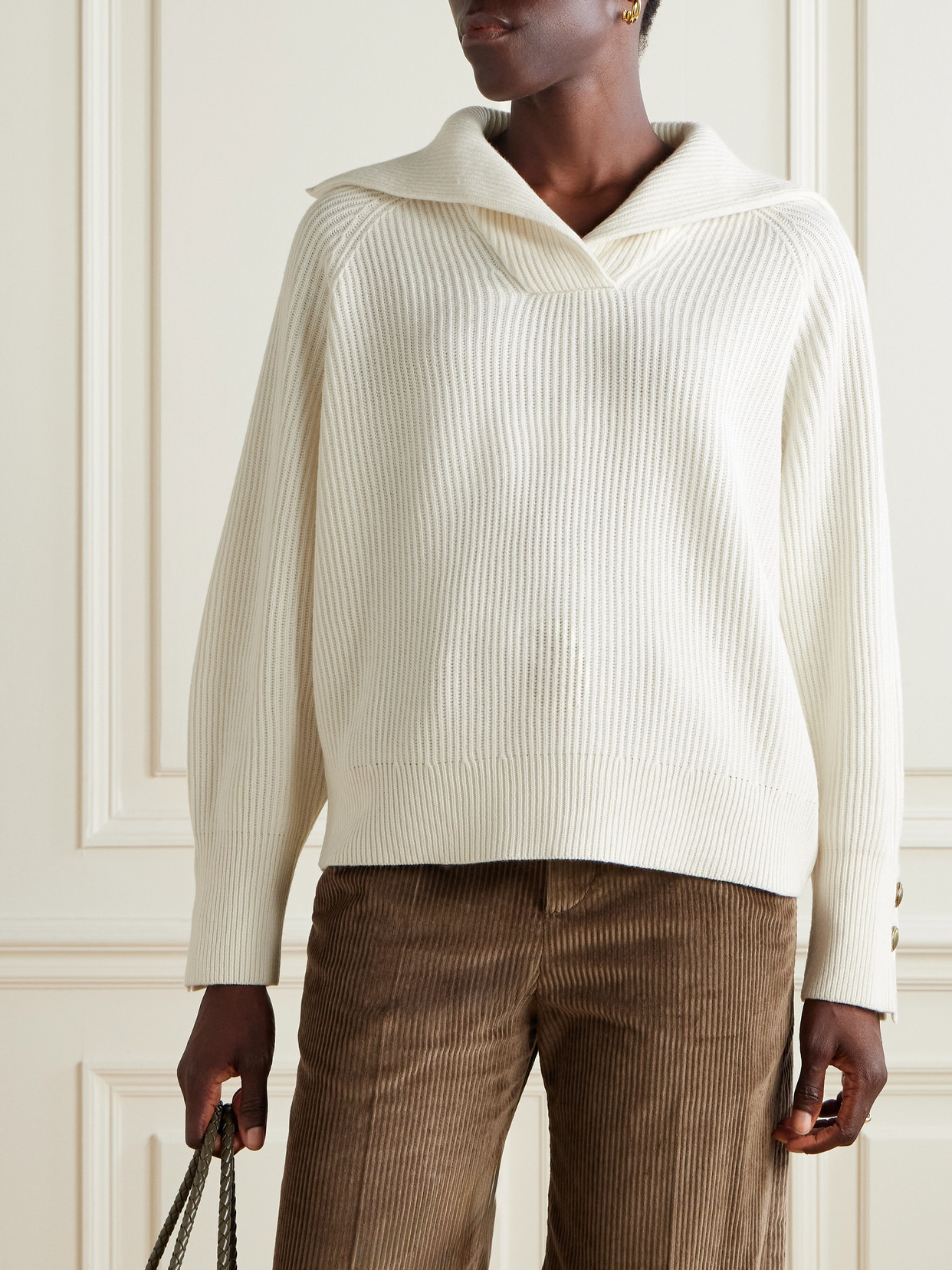 Brunello Cucinelli Ribbed Wool, Cashmere And Silk-blend Sweater