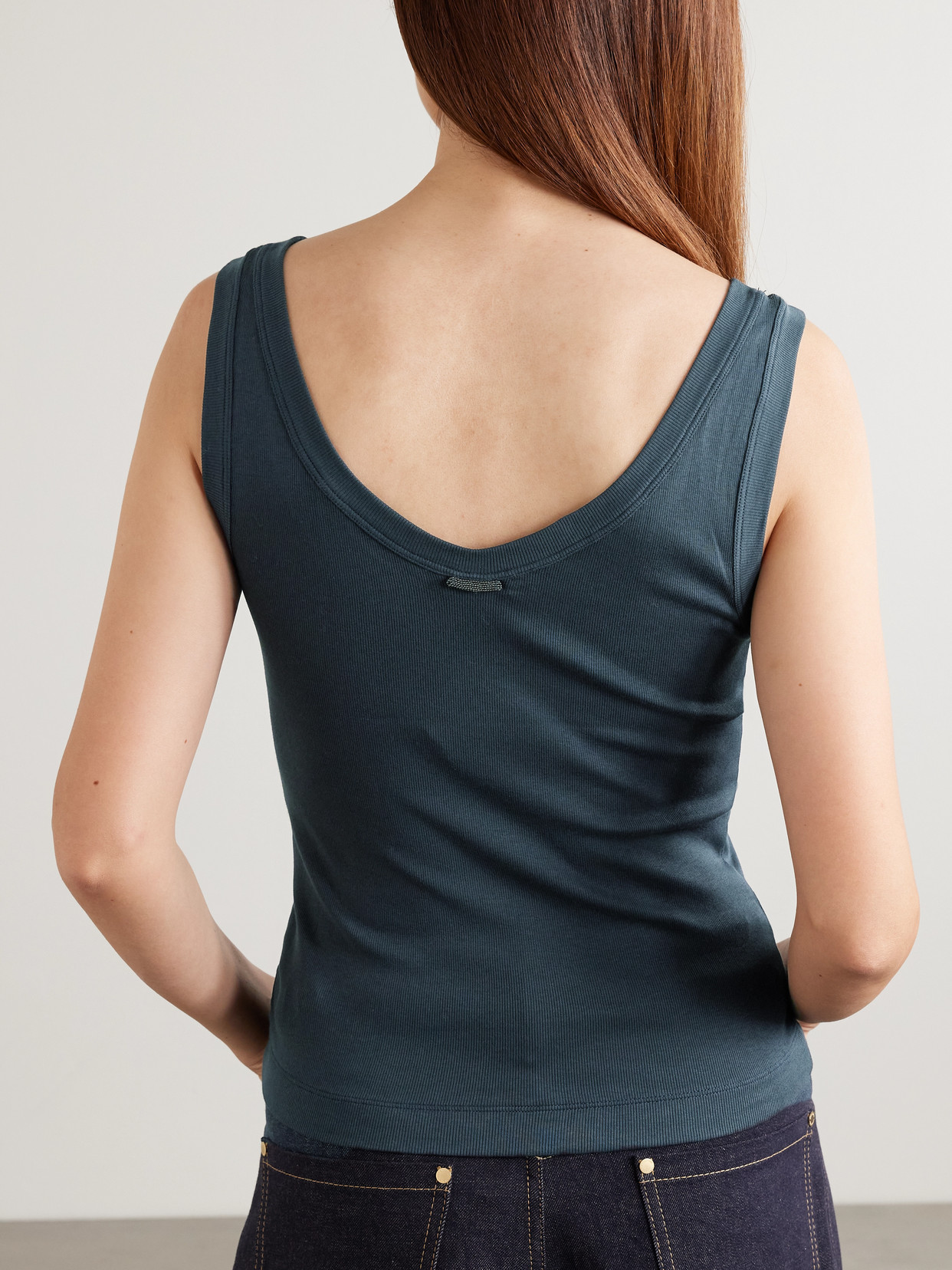 Brunello Cucinelli Ribbed Cotton-blend Jersey Tank