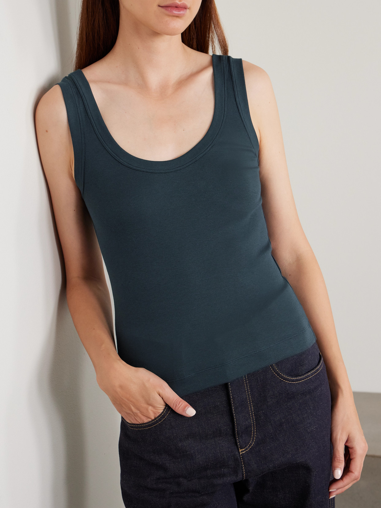 Brunello Cucinelli Ribbed Cotton-blend Jersey Tank