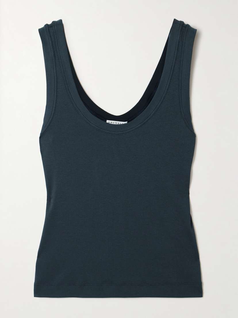 Brunello Cucinelli Ribbed Cotton-blend Jersey Tank