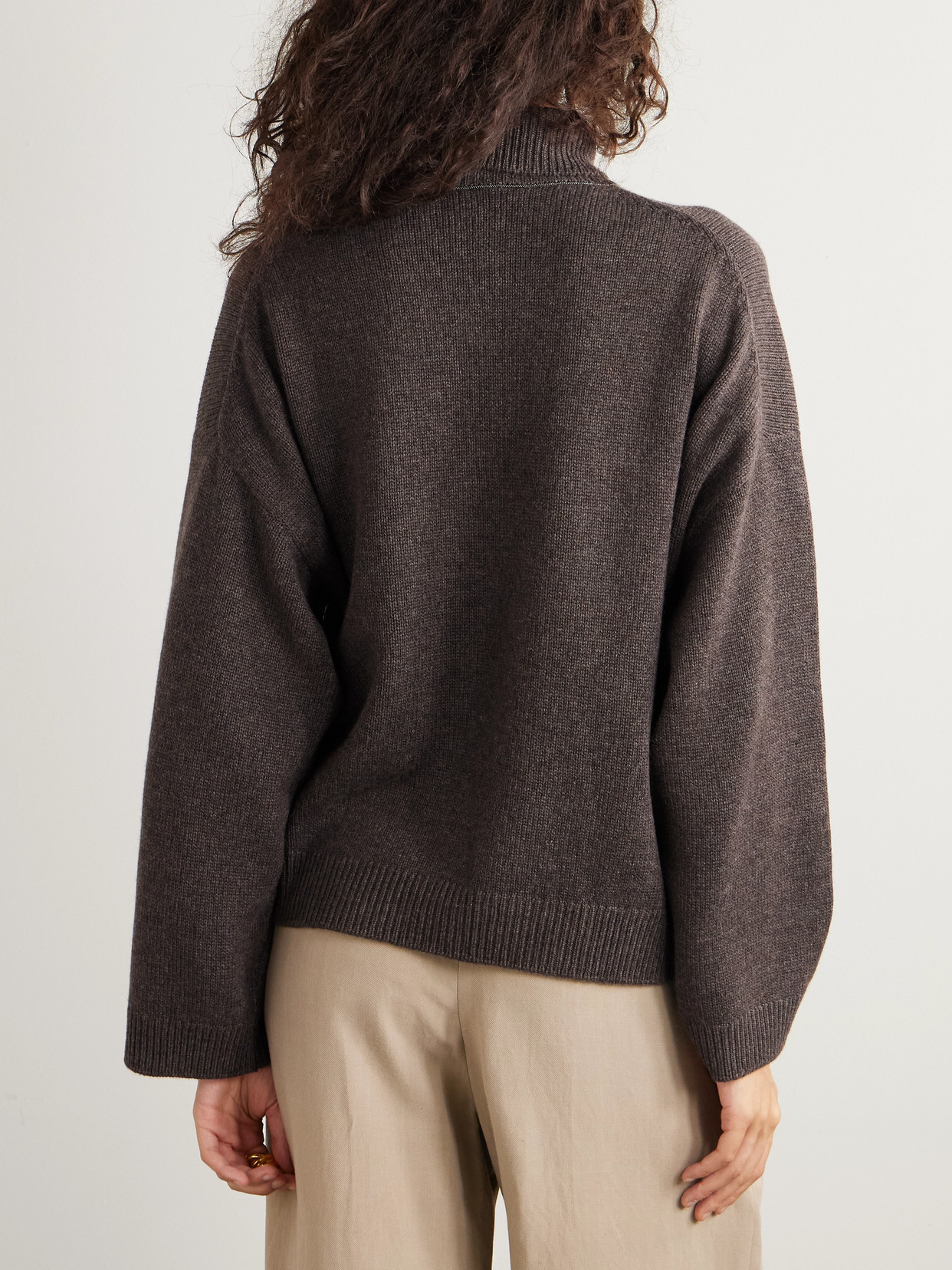 Brunello Cucinelli Cashmere Turtleneck Sweater In Brown