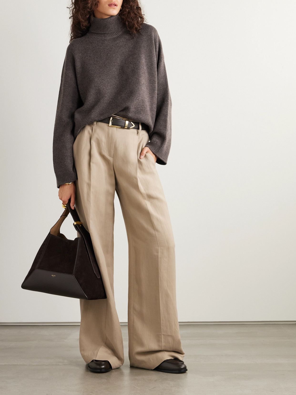 Brunello Cucinelli Cashmere Turtleneck Sweater In Brown