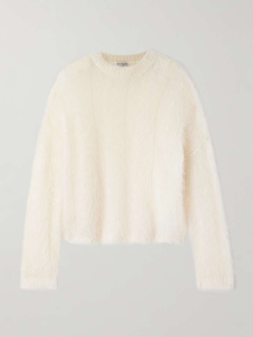 Brunello Cucinelli Open-knit Mohair And Silk-blend Sweater