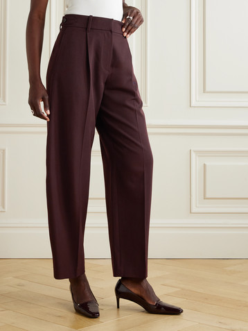 Brunello Cucinelli Pleated wool and cotton-blend twill tapered pants