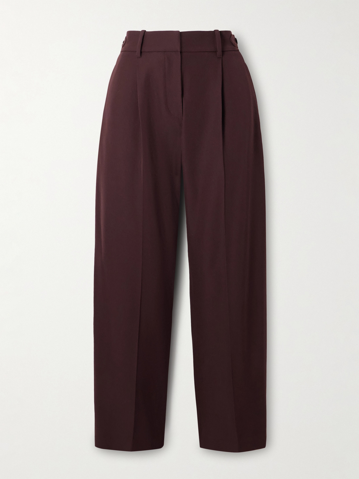 Brunello Cucinelli Pleated Wool And Cotton-blend Twill Tapered Pants In Brown