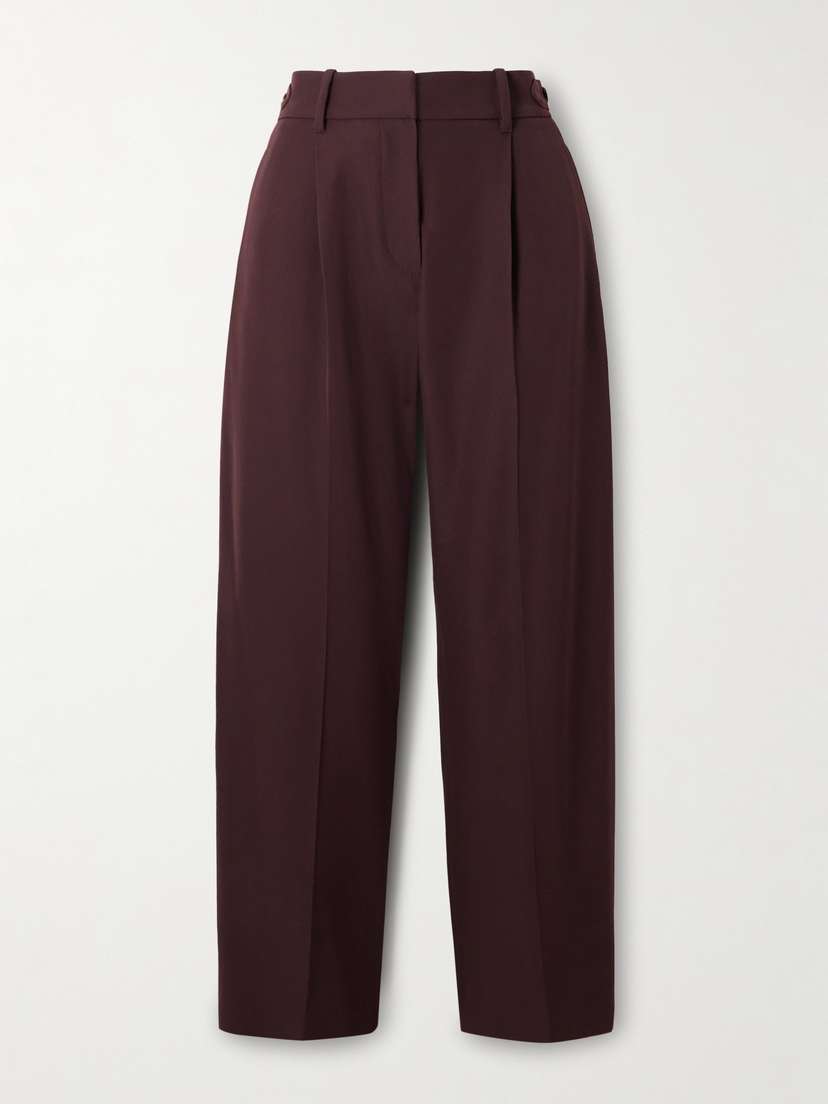 Brunello Cucinelli Pleated Wool And Cotton-blend Twill Tapered Pants