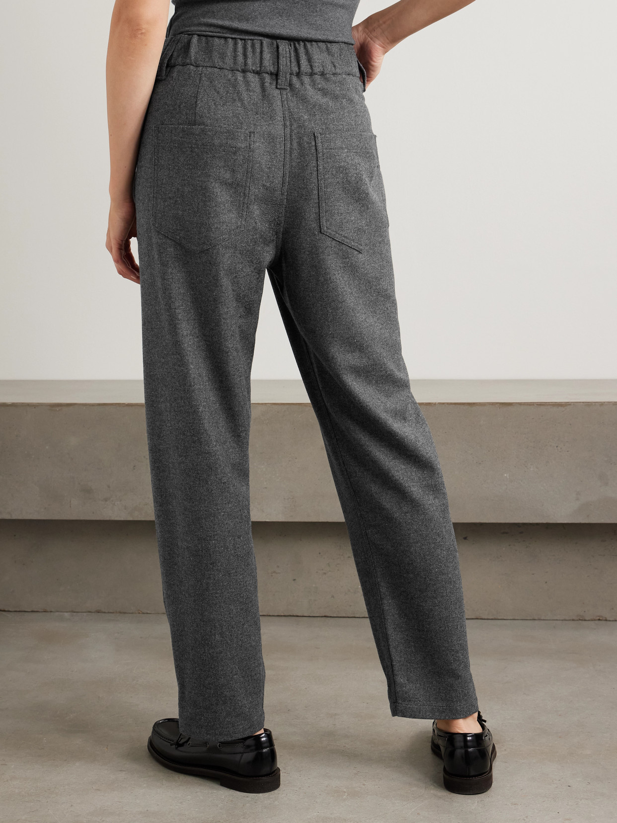 Brunello Cucinelli Cropped Pleated Virgin Wool And Cashmere-blend Pants