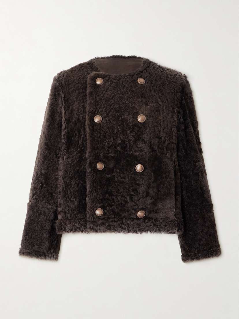 Brunello Cucinelli Double-breasted Reversible Shearling Jacket