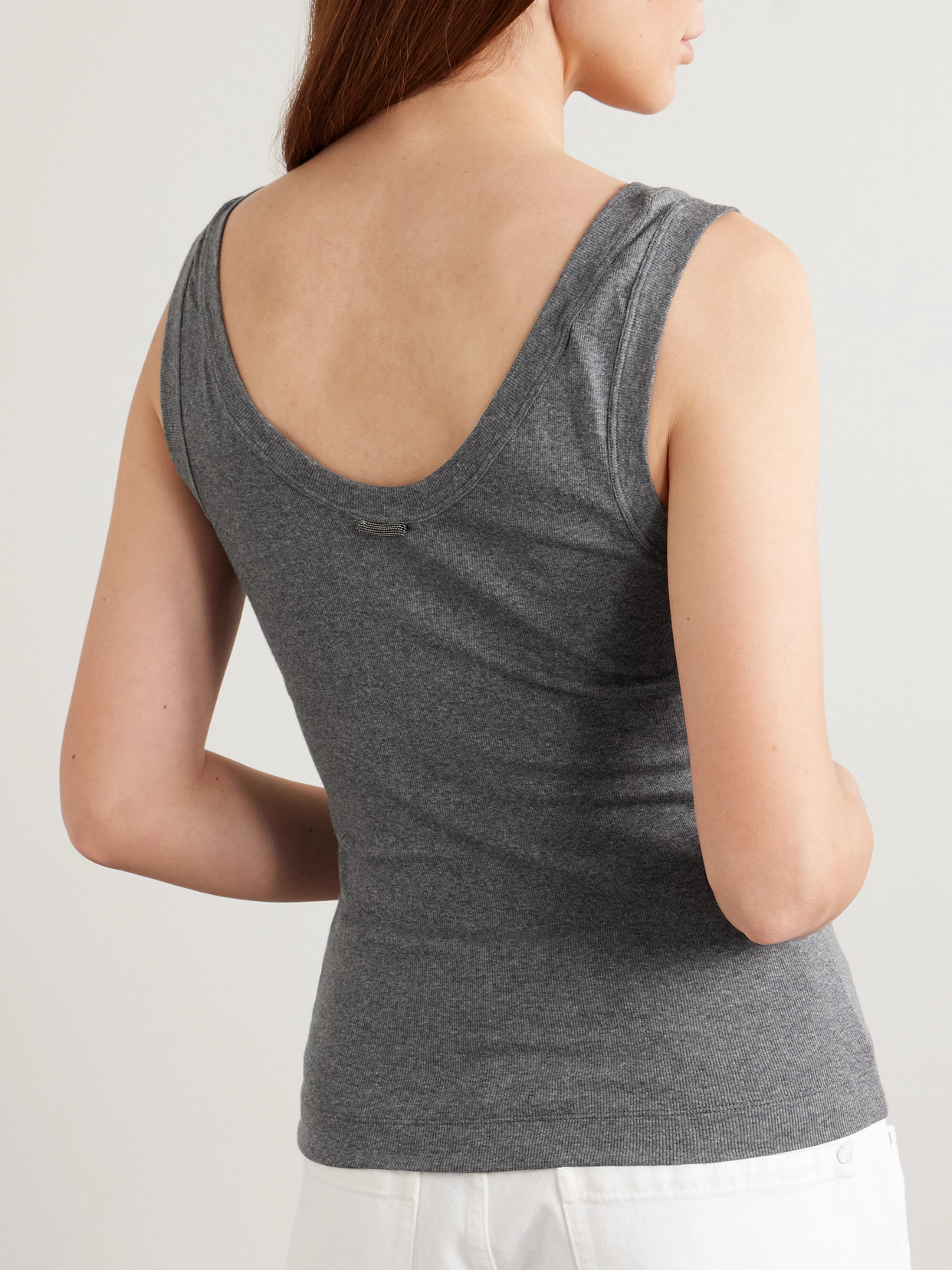 Brunello Cucinelli Ribbed Cotton-blend Jersey Tank