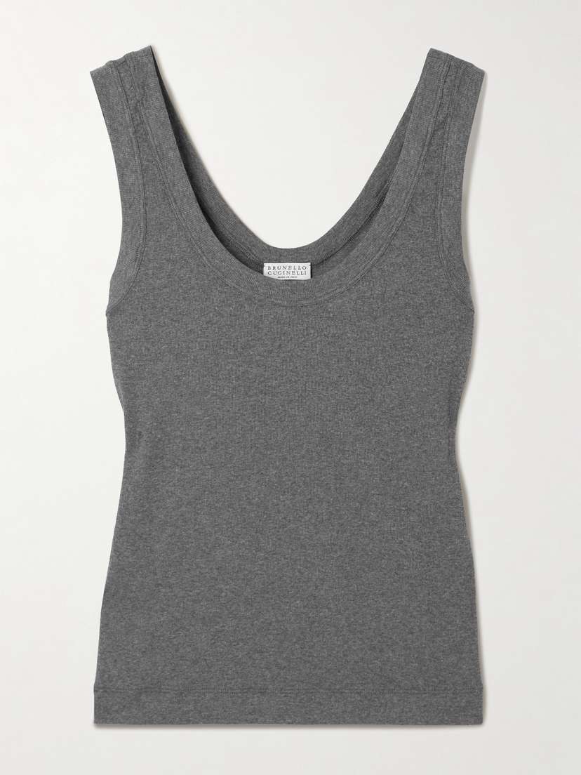 Brunello Cucinelli Ribbed Cotton-blend Jersey Tank