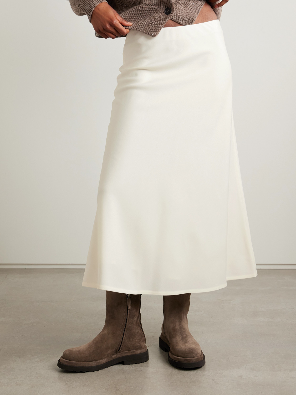 Brunello Cucinelli Wool-blend Midi Skirt