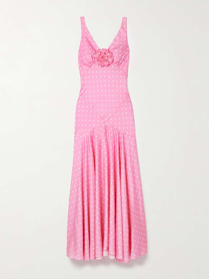 Rodarte Embellished Polka-dot Silk-satin Twill Gown