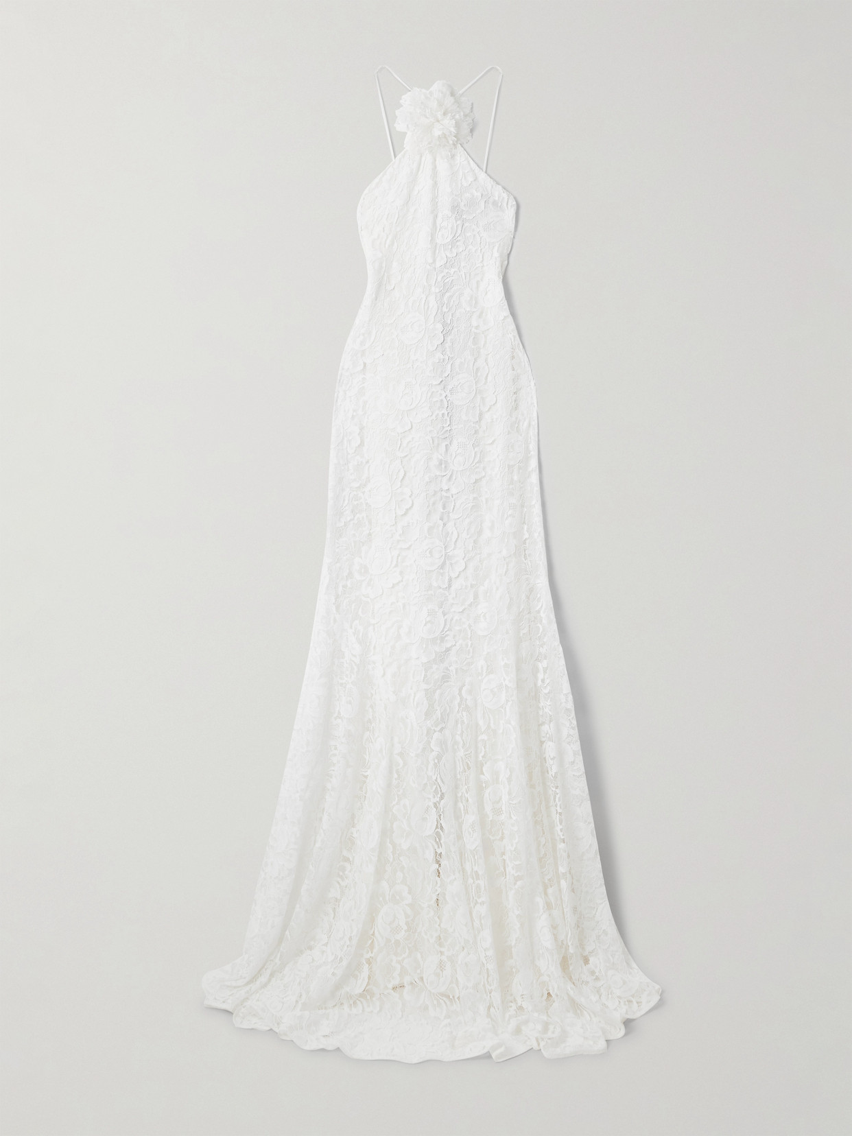 Rodarte Appliquéd Organic Cotton-blend Lace Gown In Gold