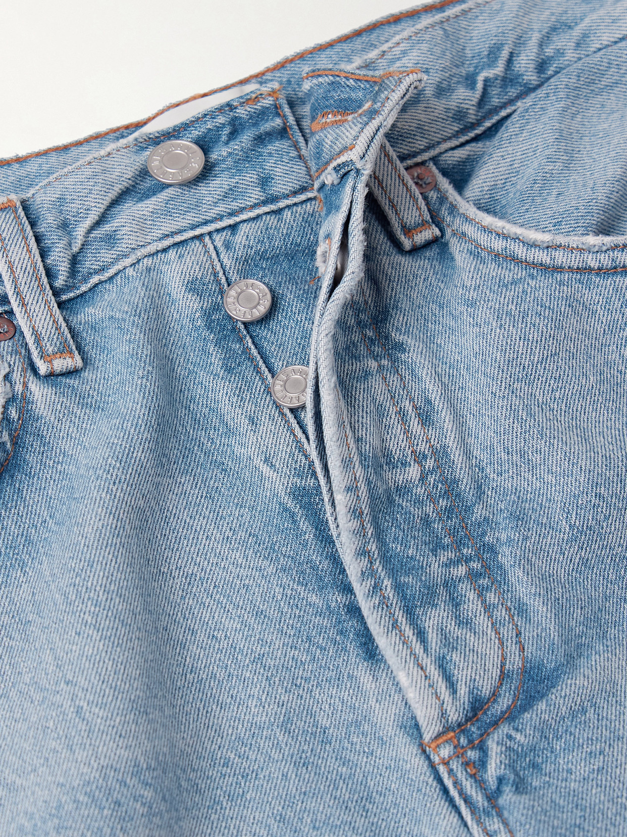 Amryn Distressed High-Rise Wide- Leg