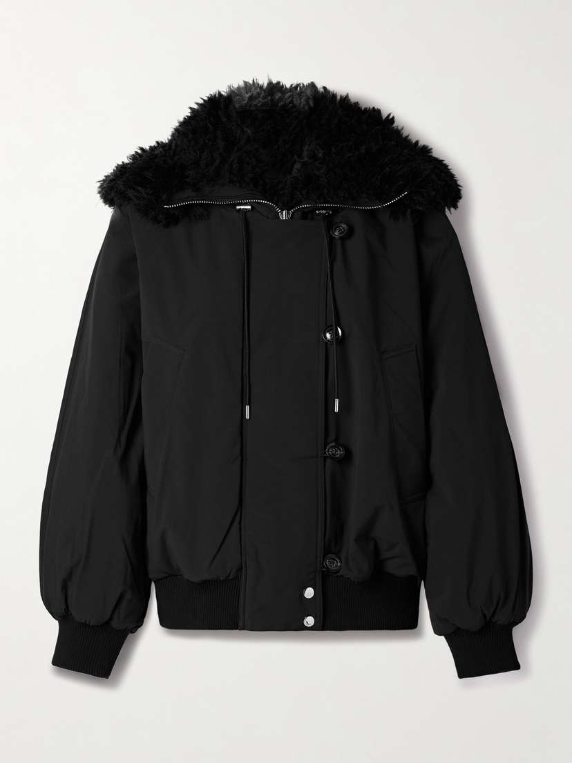AGOLDE Camberly Fleece-trimmed Shell Hooded Coat