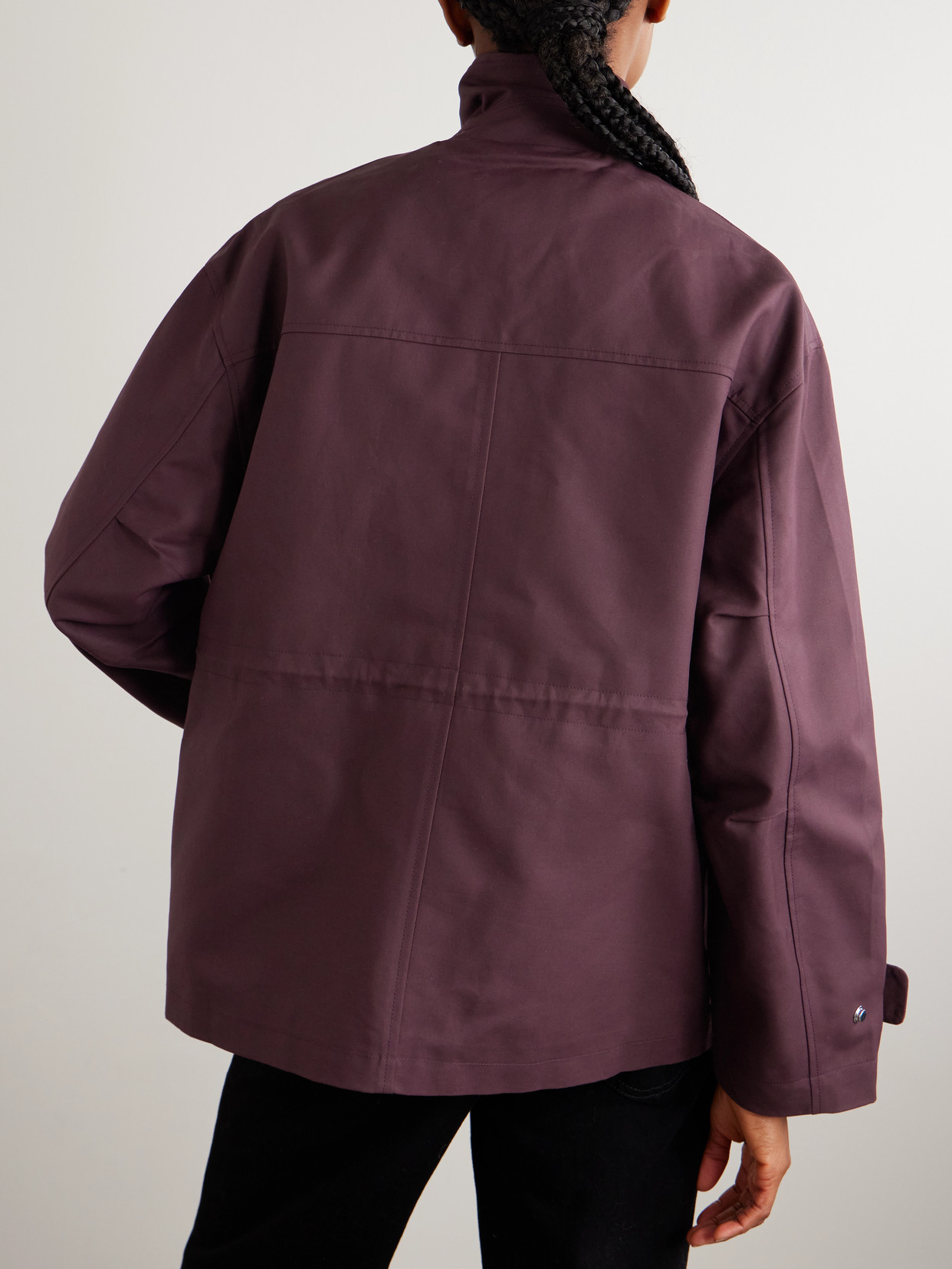 Agolde Aubrey Cotton-gabardine Jacket In Purple