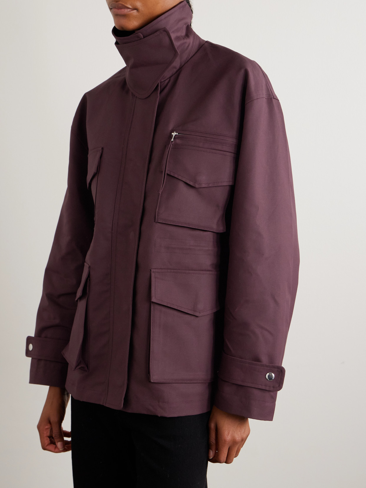Agolde Aubrey Cotton-gabardine Jacket In Purple