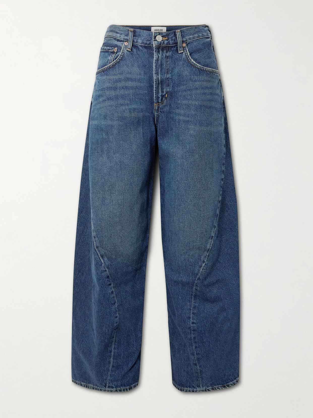 Agolde Twist Organic High-rise Wide-leg Jeans In Blue