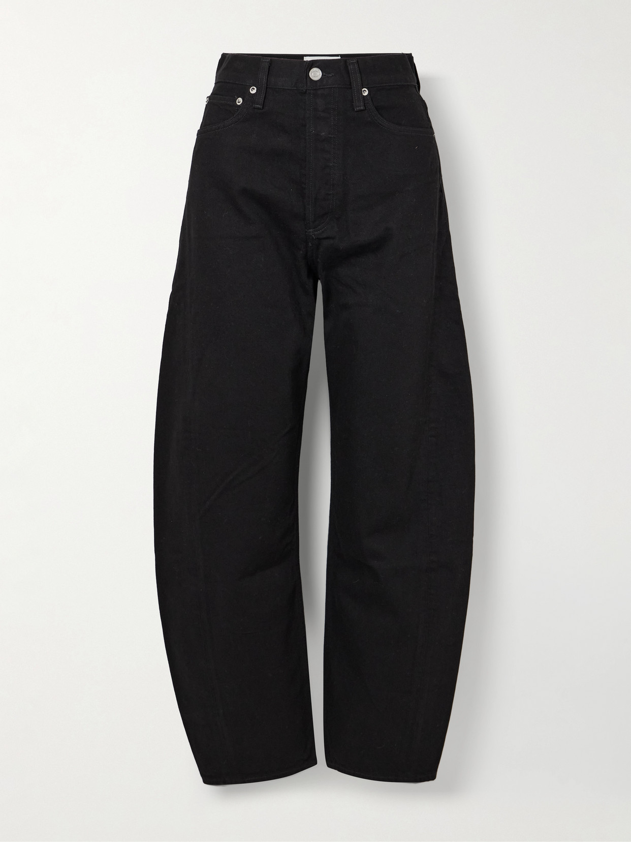 Agolde Luna High-rise Barrel-leg Organic Jeans In Black
