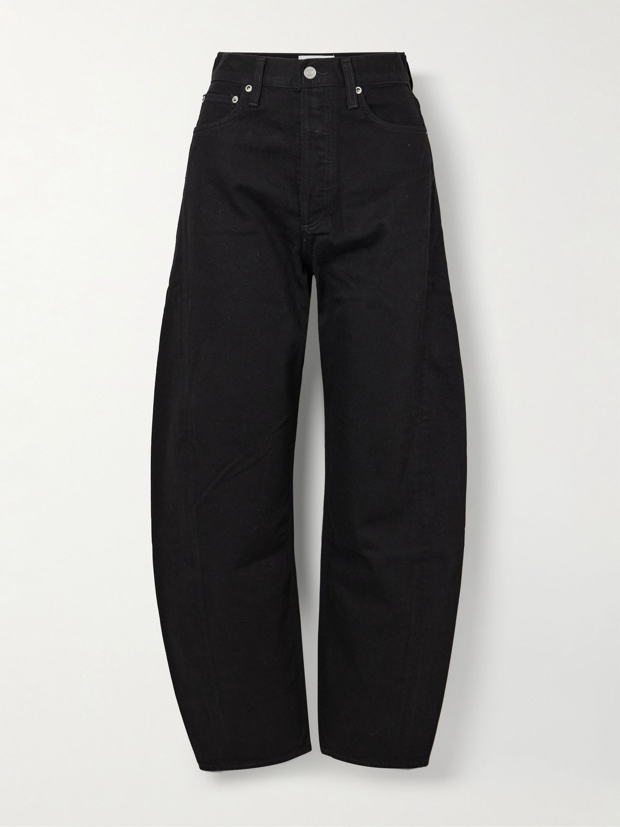 Luna high-rise barrel-leg organic jeans