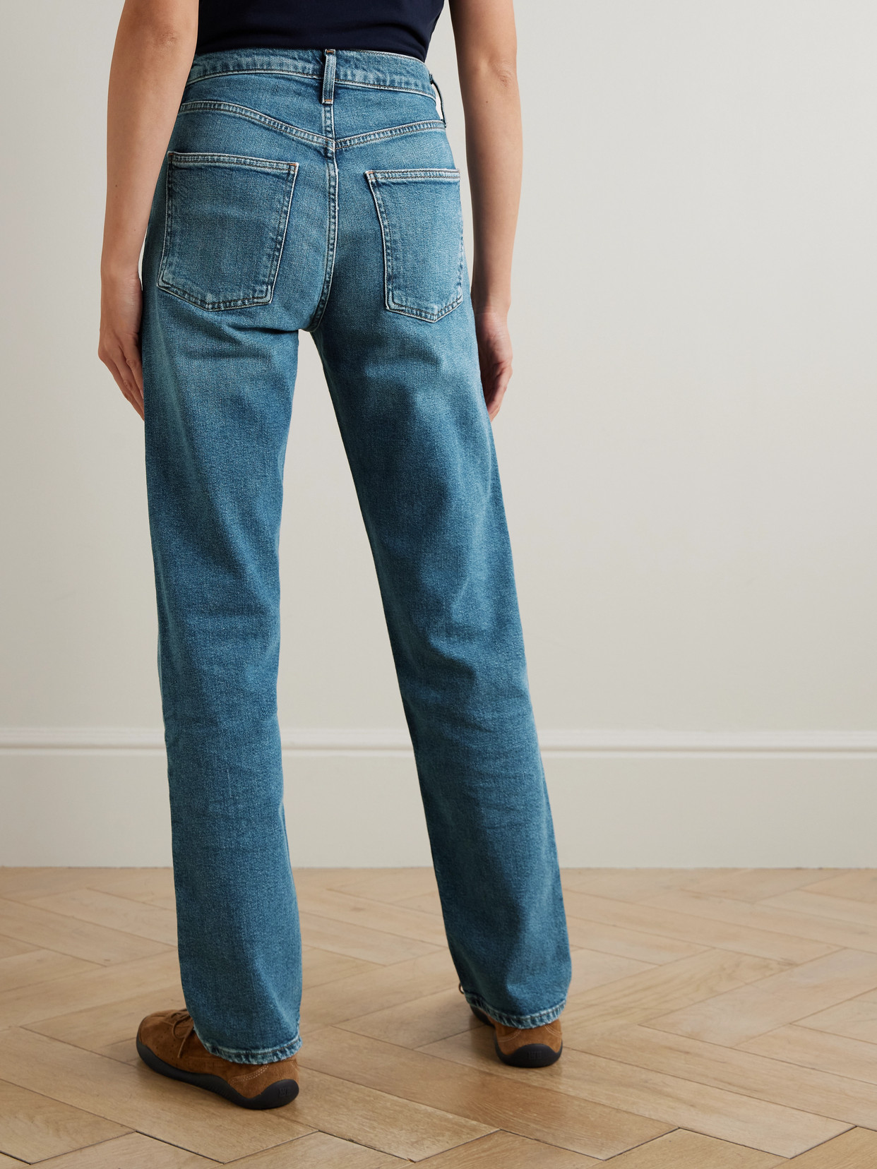 '90S Pinch Waist Long High-Rise Straight-Leg Jeans